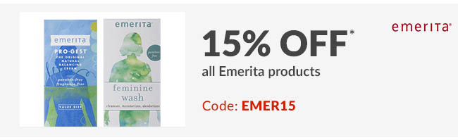 15% off* all Emerita products. Code: EMER15