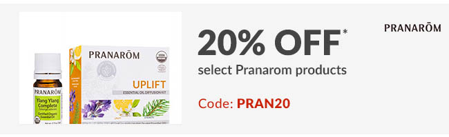 20% off* select Pranarom products. Code: PRAN20