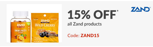 15% off* all Zand products. Code: ZAND15