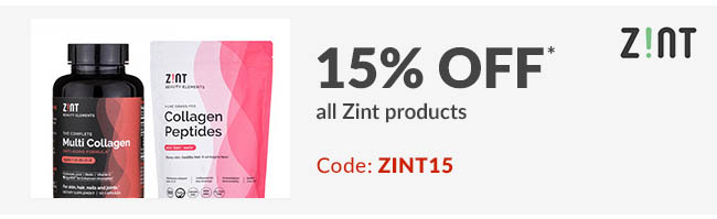 15% off* all Zint products. Code: ZINT15