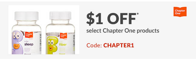 $1 off* select Chapter One products. Code: CHAPTER1