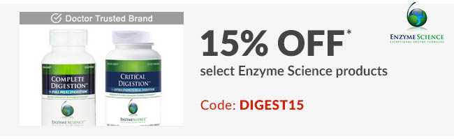 15% off* select Enzyme Science products. Code: DIGEST15