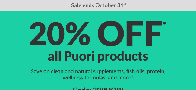20% OFF* all Puori products