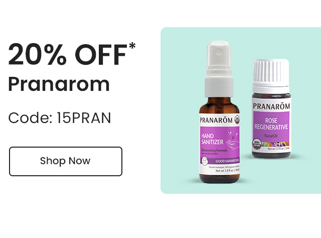 Pranarom: 15% off* all Pranarom products. Code: 15PRAN. Shop Now.