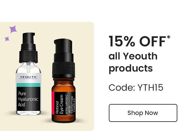 Yeouth: 15% off* all Yeouth products. Code: YTH15. Shop Now.
