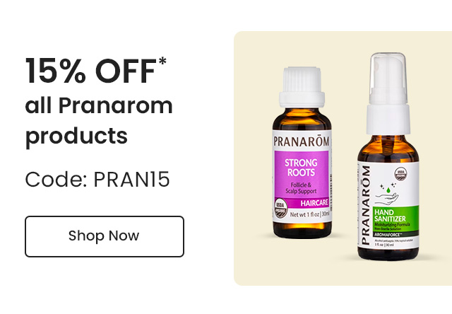 Pranarom: 15% off* all Pranarom products. Code: PRAN15. Shop Now.
