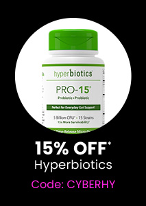 Hyperbiotics: 15% off* all Hyperbiotics products. Code: CYBERHY. Shop Now.