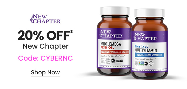 NewChapter: 20% OFF* NewChapter. Code: CYBERNC. Shop Now.