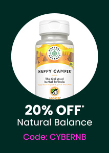 Natural Balance: 20% off* all Natural Balance products. Code: CYBERNB. Shop Now.