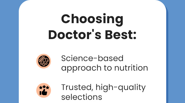 Choosing Doctor's Best: Science-based approach to nutrition. Trusted, high-quality selections.