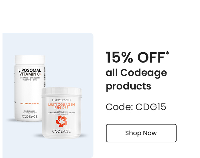 Codeage: 15% OFF* all Codeage products. Code: CDG15. Shop Now.