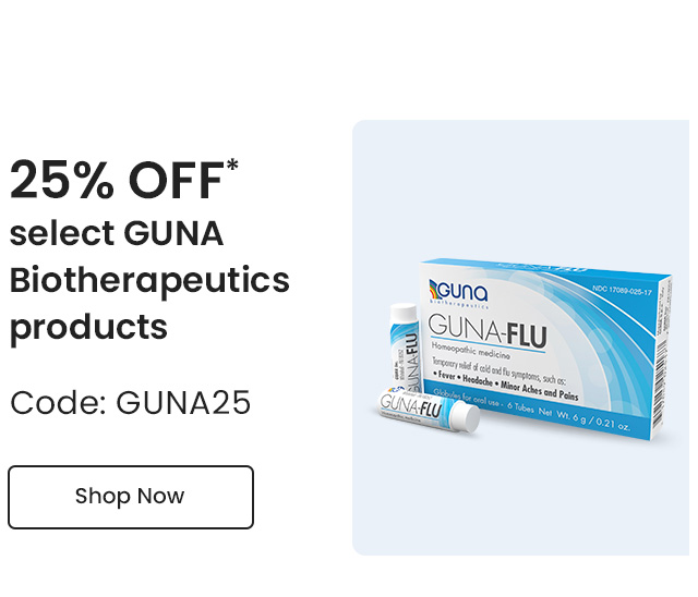 GUNA Biotherapeutics: 25% OFF† select GUNA Biotherapeutics products. Code: GUNA25. Shop Now.