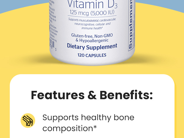 Features & benefits: Supports healthy bone composition.*