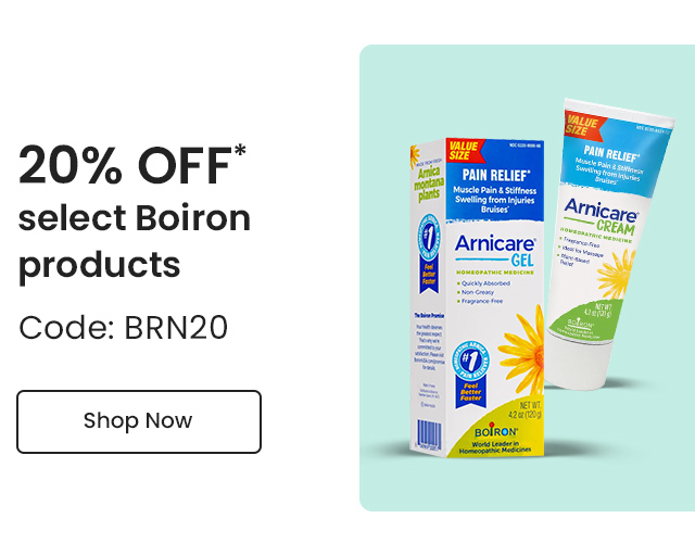 Boiron: 20% off* select Boiron products. Code: BRN20. Shop Now.