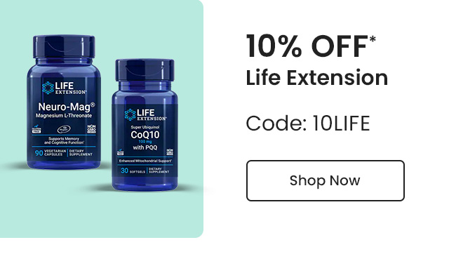 Life Extension: 10% off* all Life Extension products. Code: 10LIFE. Shop Now.