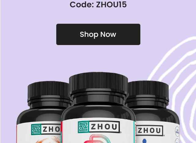 Code: ZHOU15. Shop Now.