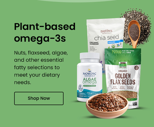 Plant-based omega-3s. Nuts, flaxseed, algae, and other essential fatty selections to meet your dietary needs. Shop now.