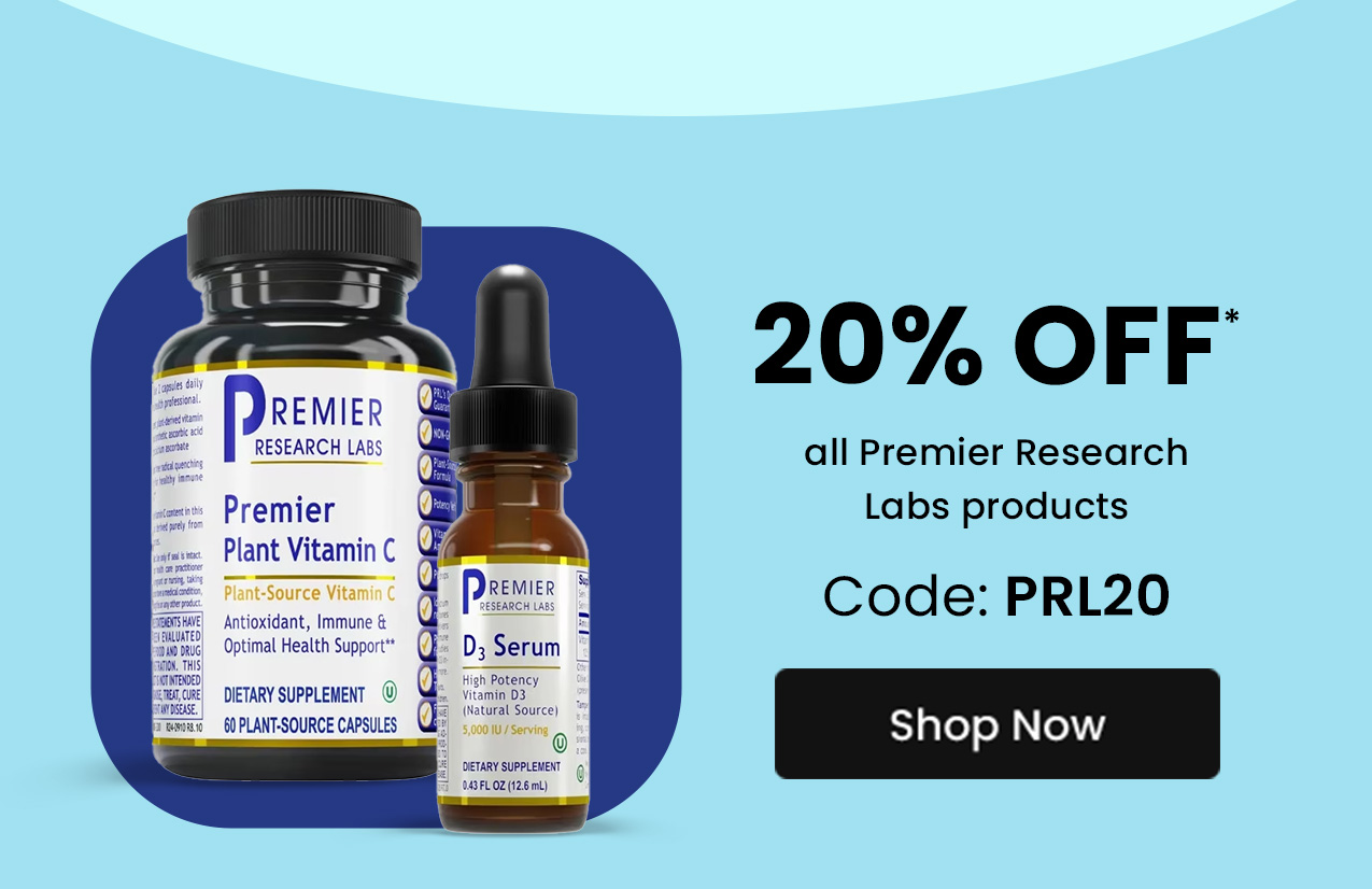 Premier Research Labs: 20% off* all Premier Research Labs products. Code: PRL20. Shop now.