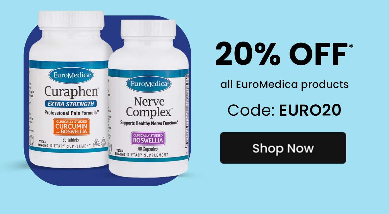 EuroMedica: 20% off* all EuroMedica products. Code: EURO20. Shop now.