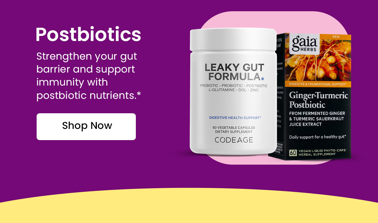 Postbiotics: Strengthen your gut barrier and support immunity with postbiotic nutrients.* Shop now.