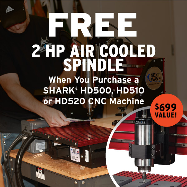 Free 2 HP Air Cooled Spindle With Shark CNC Purchase