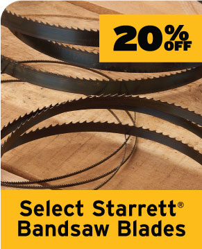 20% Off Select Starrett Bandsaw Blades