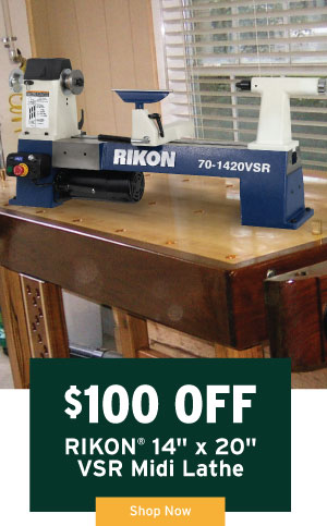 $100 Off Rikon VSR Midi Lathe