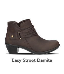 Womens Easy Street Damita Side Zip Boot Brown  Easy Street Damita 