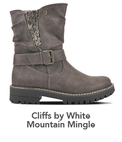Womens Cliffs by White Mountain Mingle Side Zip Boot Dark Stone  Cliffs by White Mountain Mingle 