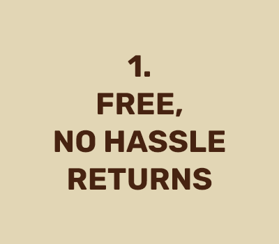 1. FREE, NO HASSLE RETURNS