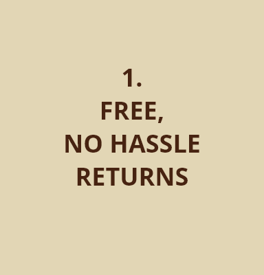 1. FREE, NO HASSLE RETURNS