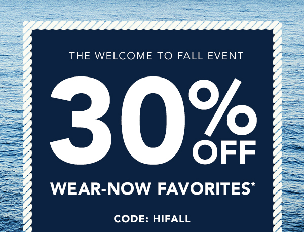 Welcome to Fall Event: 30% Off