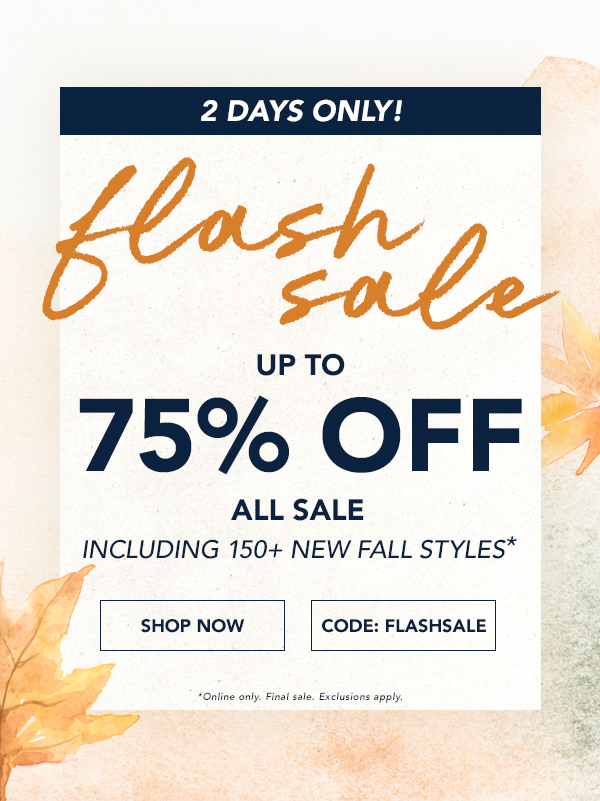 Flash Sale: Shop Now