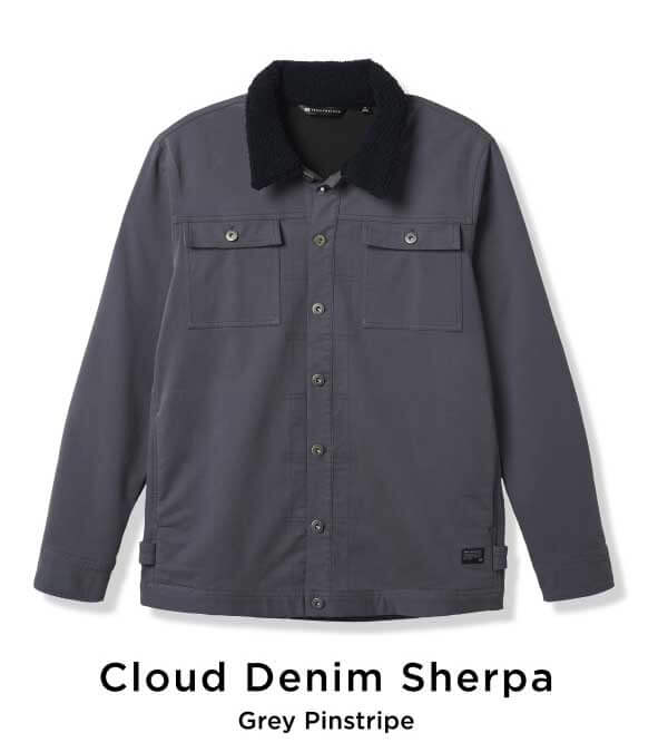 Cloud Denim Sherpa Grey Pinstripe