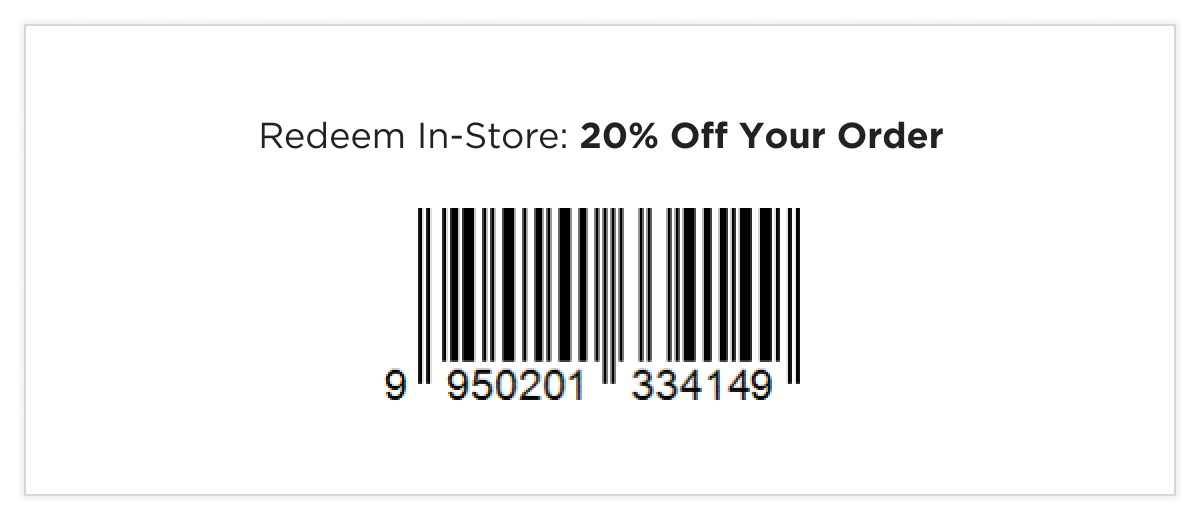 Redeem In-Store: 20% Off Your Order