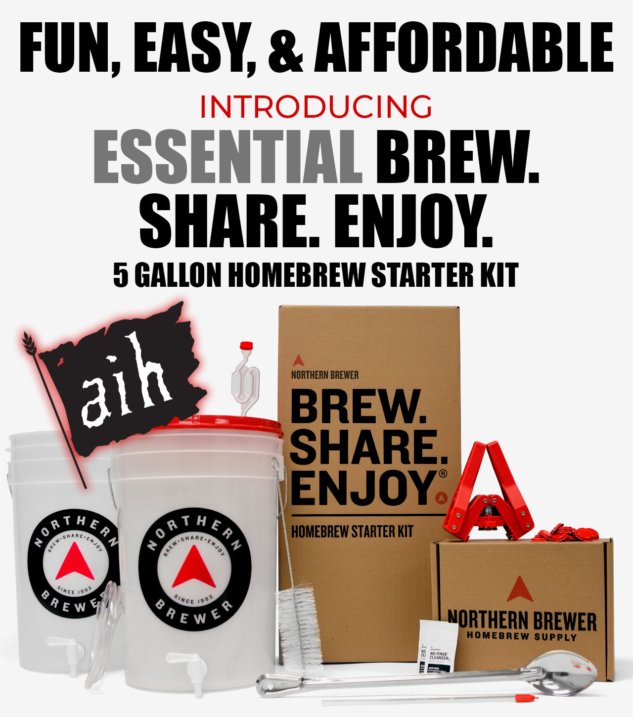 Fun, Easy, & Affordable. Essential Brew Share Enjoy® 5-Gallon Homebrew Starter Kit