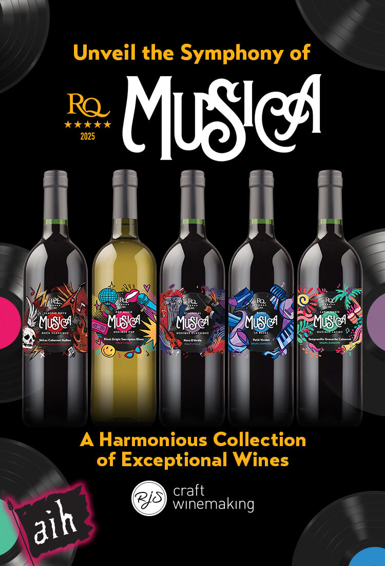 Unveil the Symphony of RQ25 Musica. A harmonious collection of exceptional wines. RJS Craft Winemaking.