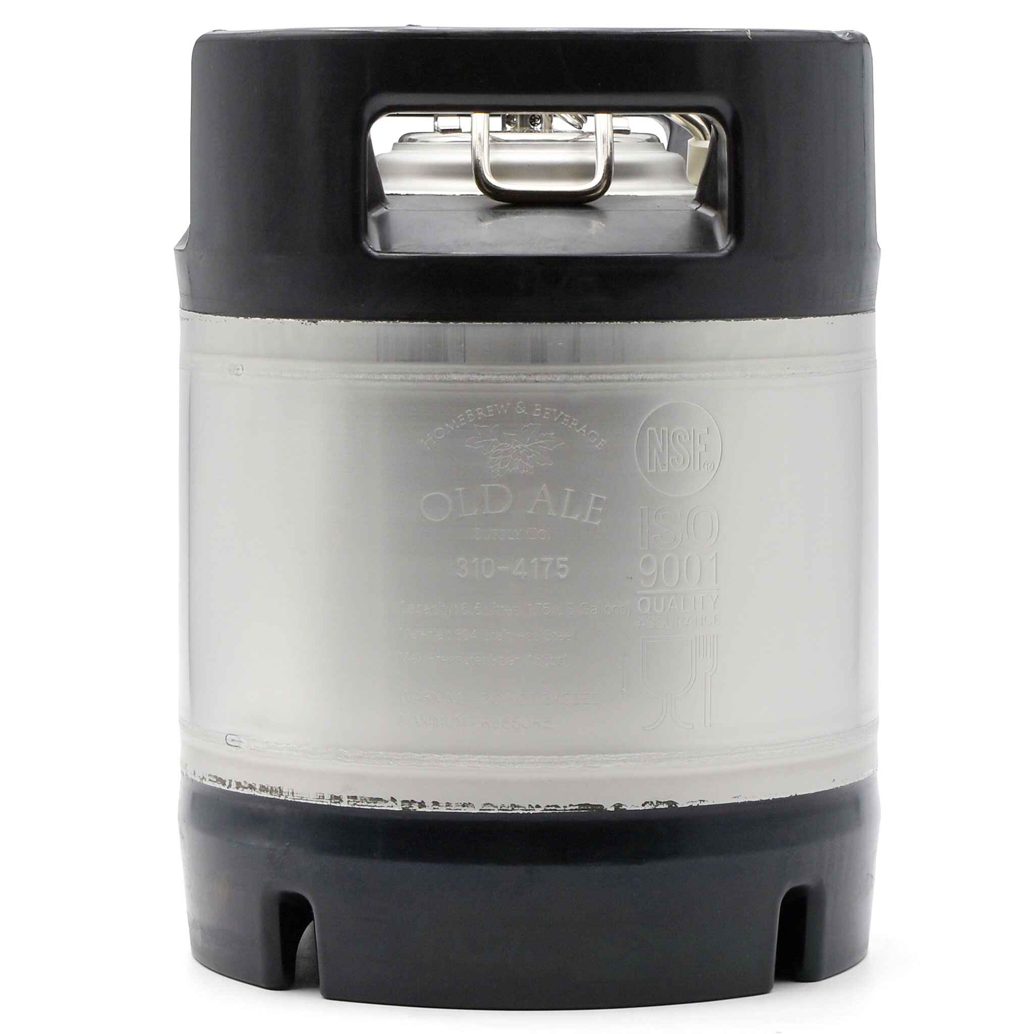 Side view New Ball Lock Cornelius (Corny) Keg - 1.75 Gallon