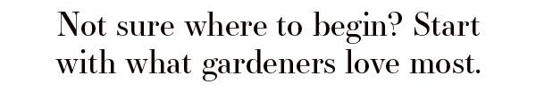 Not Sure where to Begin? Start with gardeners love most