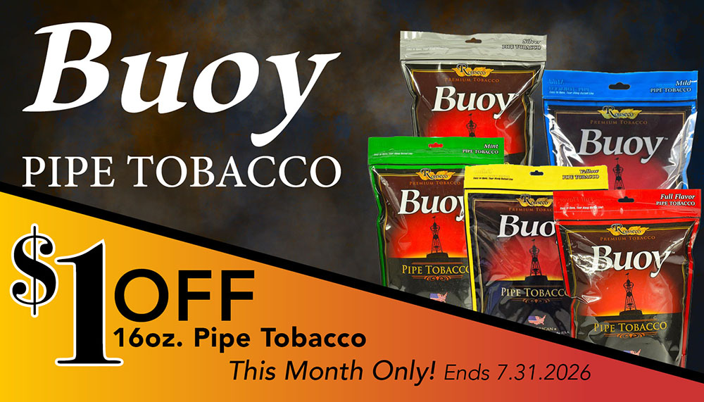 $1 off Buoy Pipe Tobacco ends July 31, 2026