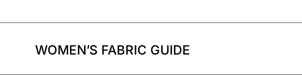 Women's Fabric Guide