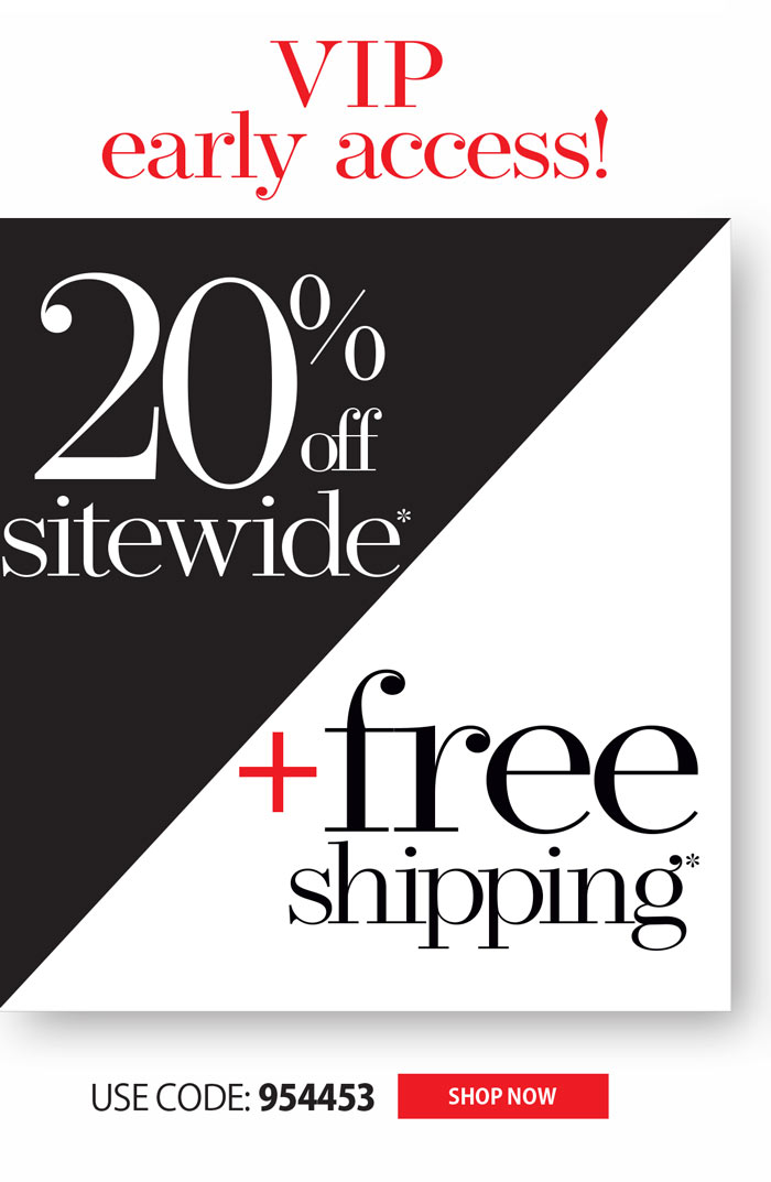 FREE SHIPPING + 20% OFF SITEWIDE