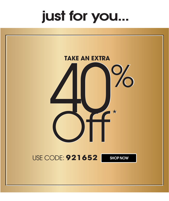 EXTRA 40% OFF!