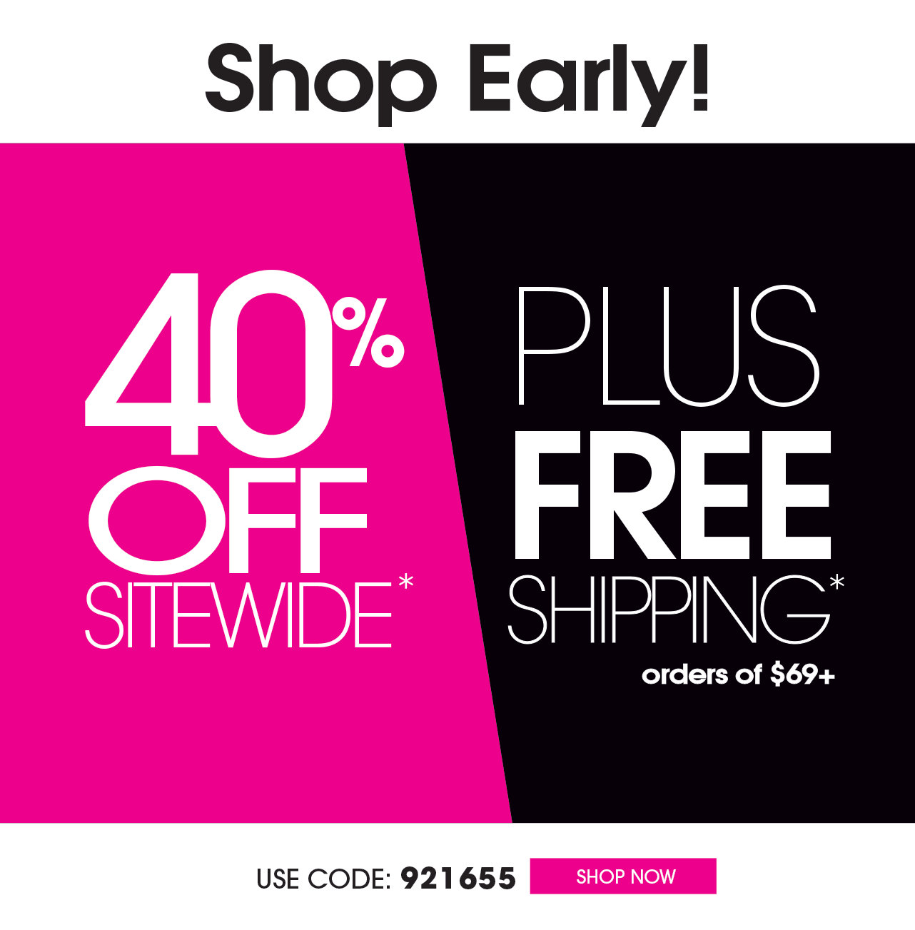 EXTRA 40% OFF + FREE SHIPPING!