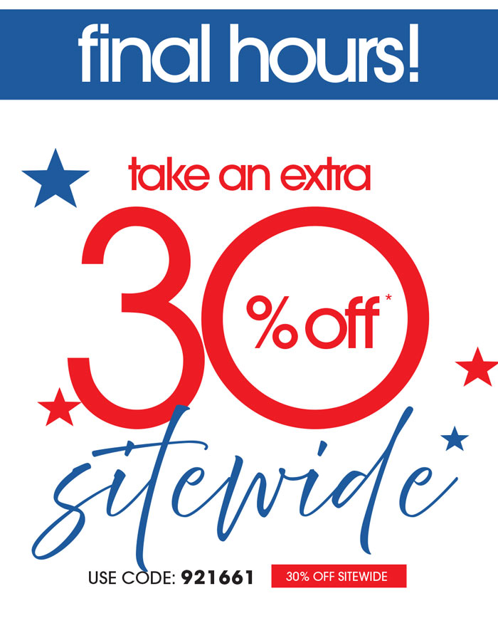 EXTRA 30% OFF SITEWIDE!