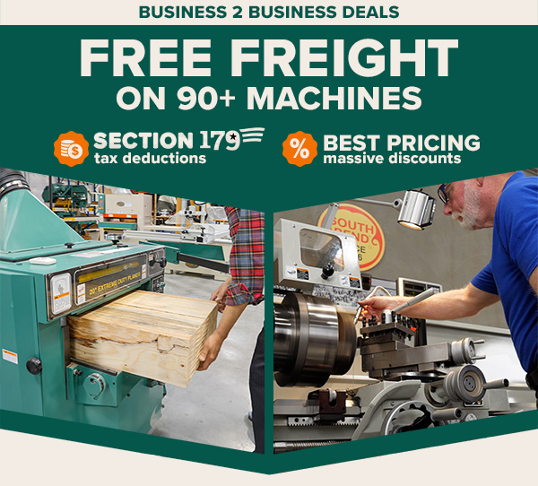 Free Freight on Over 90 Machines