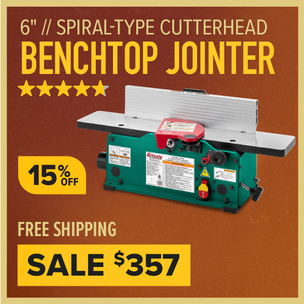 enchtop Jointer with Spiral-Type Cutterhead