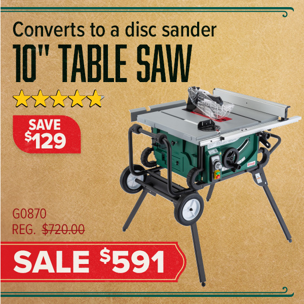 10" 2 HP Portable Table Saw w/ Roller Stand