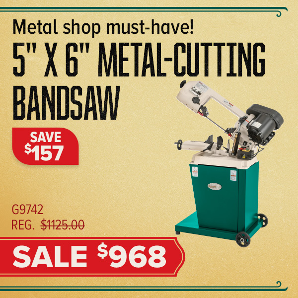 5" x 6" 1/2 HP Metal-Cutting Bandsaw w/ Swivel Head