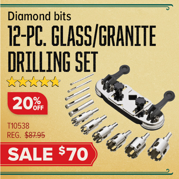 Glass/Granite Drilling Set, 12 pc.